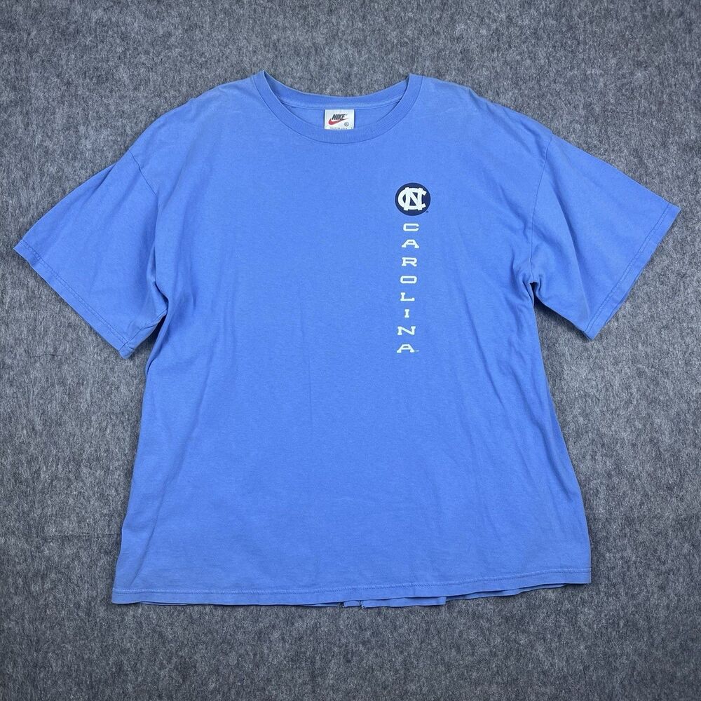 Vintage Nike Men's T-Shirt Carolina Tar Heels Baby Blue Made in USA 90s Size XL